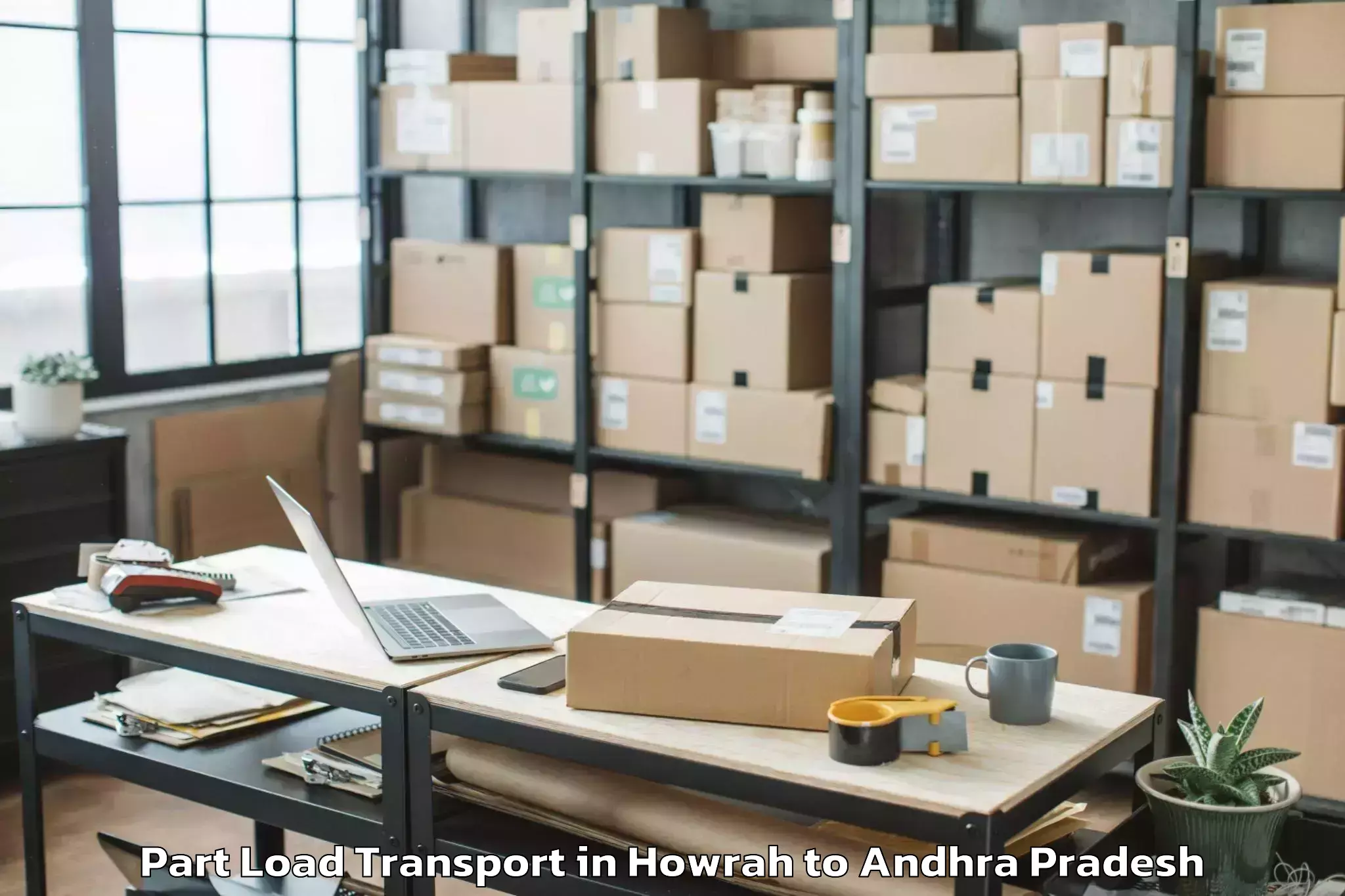 Book Howrah to Pamarru Part Load Transport Online